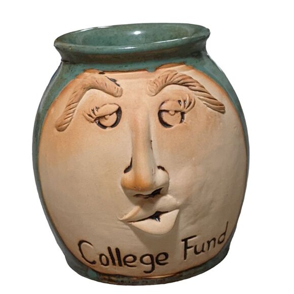 College Fund Party 3D pottery coffee tea change glazed stoneware jar - Picture 7 of 7